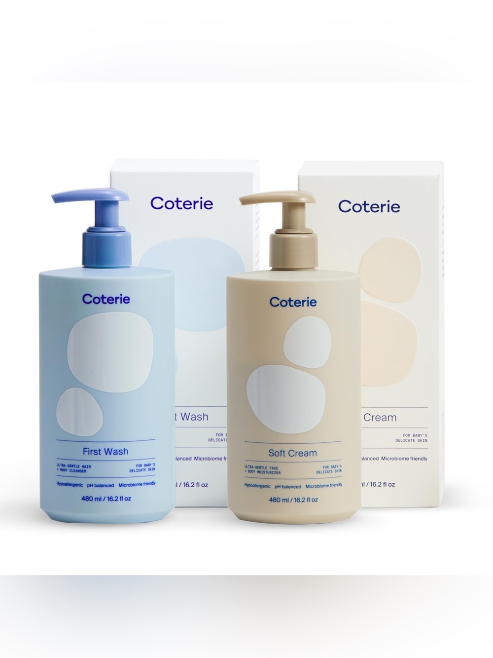 Coterie Soft Cream & First Wash Duo in Beige and Light Blue